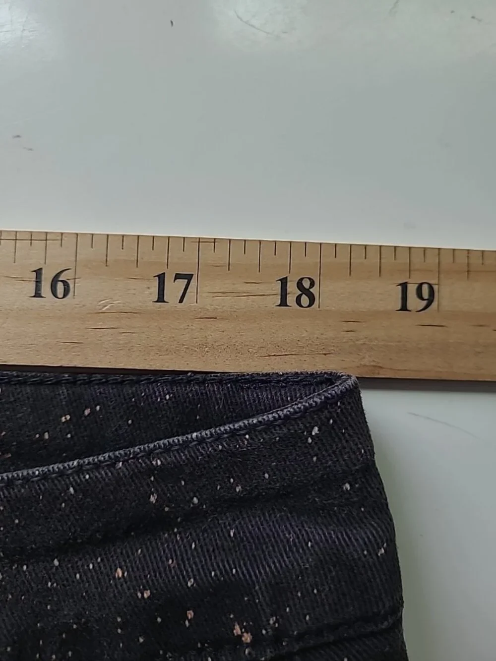Vtg Y2K Croft&Barrow Womens Bleached Jeans 16 Stretch Straight Leg Black Orange - Picture 7 of 14